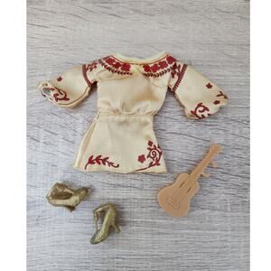 Disney Princess Royal Shimmer Doll Elena of Avalor Doll Shoes Shirt Guitar Gold